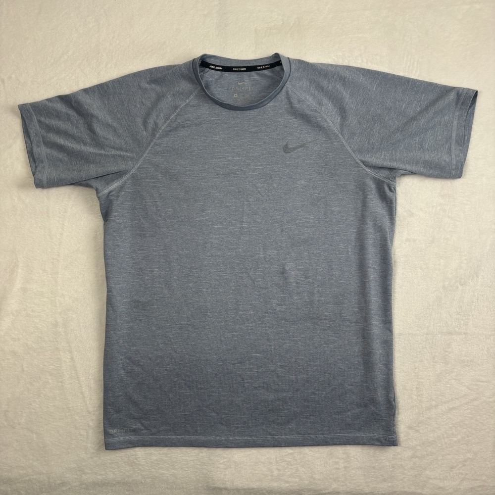 Nike Swim Dri-Fit Blue‎ Short Sleeve Activewear Athletic Top Men's Medium